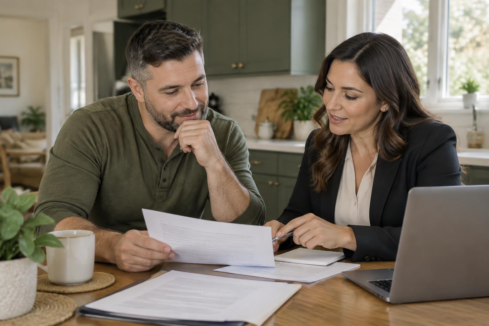 Homeowner reviewing refinance options with an advisor